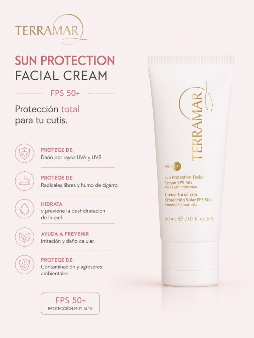 Crema Facial con Protección Solar FPS 50+